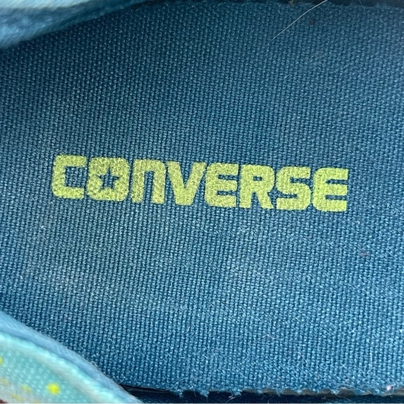 Converse CT All Star Ox Shoes Womens 6.5 Youth 5 Blue Neon Polka Sneaker 654216F - Picture 11 of 14